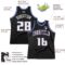Custom Black White-Royal Authentic Throwback Basketball Jersey