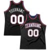 Custom Black White-Orange Authentic Throwback Basketball Jersey