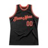 Custom Black Orange-Gray Authentic Throwback Basketball Jersey