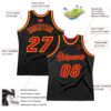 Custom Black Red-Gold Authentic Throwback Basketball Jersey