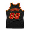 Custom Black Red-Gold Authentic Throwback Basketball Jersey