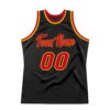 Custom Black Red-Gold Authentic Throwback Basketball Jersey