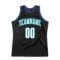 Custom Black White-Teal Authentic Throwback Basketball Jersey