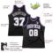 Custom Black White-Purple Authentic Throwback Basketball Jersey