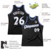 Custom Black White-Royal Authentic Throwback Basketball Jersey