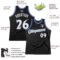 Custom Black White-Royal Authentic Throwback Basketball Jersey