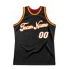Custom Black White-Red Authentic Throwback Basketball Jersey