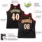 Custom Black White-Red Authentic Throwback Basketball Jersey