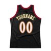 Custom Black White-Red Authentic Throwback Basketball Jersey
