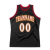 Custom Black White-Red Authentic Throwback Basketball Jersey