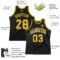 Custom Black Gold-White Authentic Throwback Basketball Jersey
