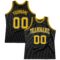 Custom Black Gold-White Authentic Throwback Basketball Jersey
