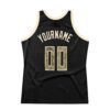Custom Black Camo-Cream Authentic Throwback Basketball Jersey