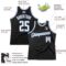 Custom Black White-Light Blue Authentic Throwback Basketball Jersey