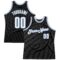 Custom Black White-Light Blue Authentic Throwback Basketball Jersey