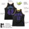 Custom Black Purple-Light Blue Authentic Throwback Basketball Jersey