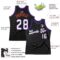 Custom Black White-Purple Authentic Throwback Basketball Jersey