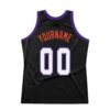 Custom Black White-Purple Authentic Throwback Basketball Jersey