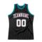 Custom Black White-Teal Authentic Throwback Basketball Jersey