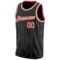 Custom Black White Pinstripe Orange-White Authentic Basketball Jersey