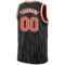 Custom Black White Pinstripe Orange-White Authentic Basketball Jersey