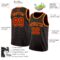 Custom Black Red Pinstripe Red-Gold Authentic Basketball Jersey