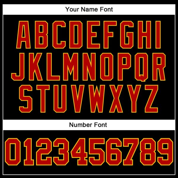 Custom Black Red Pinstripe Red-Gold Authentic Basketball Jersey