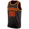 Custom Black Red Pinstripe Red-Gold Authentic Basketball Jersey