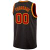 Custom Black Red Pinstripe Red-Gold Authentic Basketball Jersey