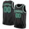 Custom Black White Pinstripe Kelly Green-White Authentic Basketball Jersey