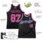 Custom Black Pink-Light Blue Authentic Throwback Basketball Jersey