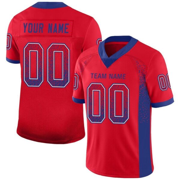 buffalo_0027 Custom Red Royal-White Drift Fashion Football Jersey