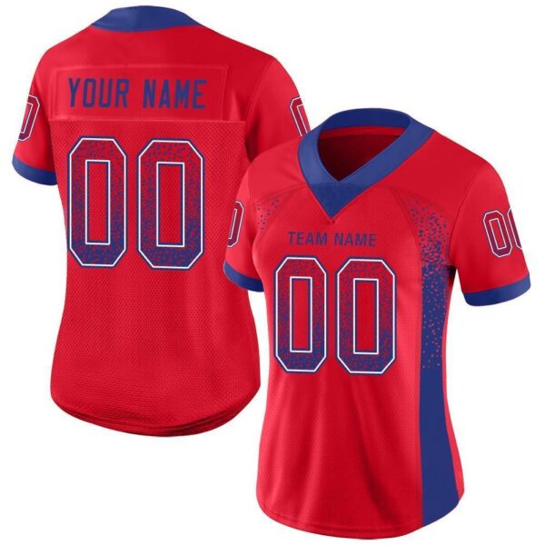 buffalo_0028 Custom Red Royal-White Drift Fashion Football Jersey