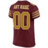 Custom Burgundy Old Gold-White Mesh Authentic Football Jersey