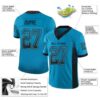 Custom Panther Blue Black-Gray Drift Fashion Football Jersey