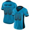 Custom Panther Blue Black-Gray Drift Fashion Football Jersey