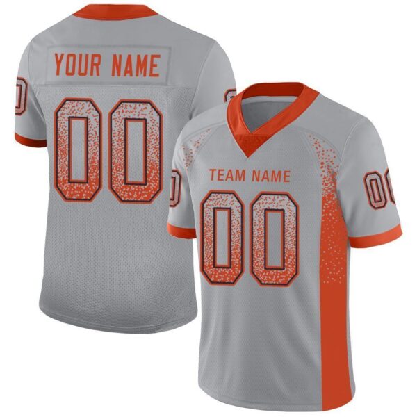 chicago_0055 Custom Light Gray Orange-Navy Drift Fashion Football Jersey