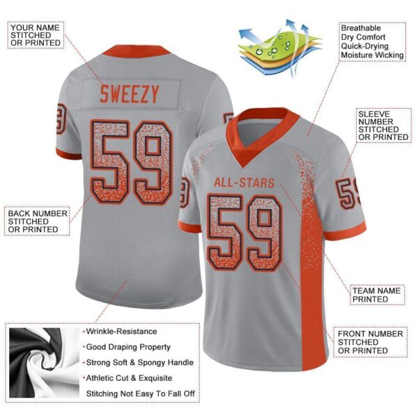 chicago_0056-1 Custom Light Gray Orange-Navy Drift Fashion Football Jersey
