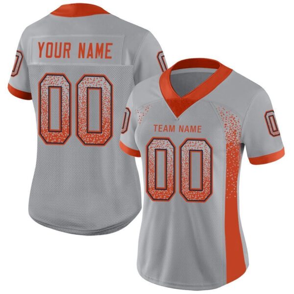 chicago_0056 Custom Light Gray Orange-Navy Drift Fashion Football Jersey