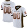 Custom White Brown-Orange Drift Fashion Football Jersey