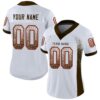 Custom White Brown-Orange Drift Fashion Football Jersey