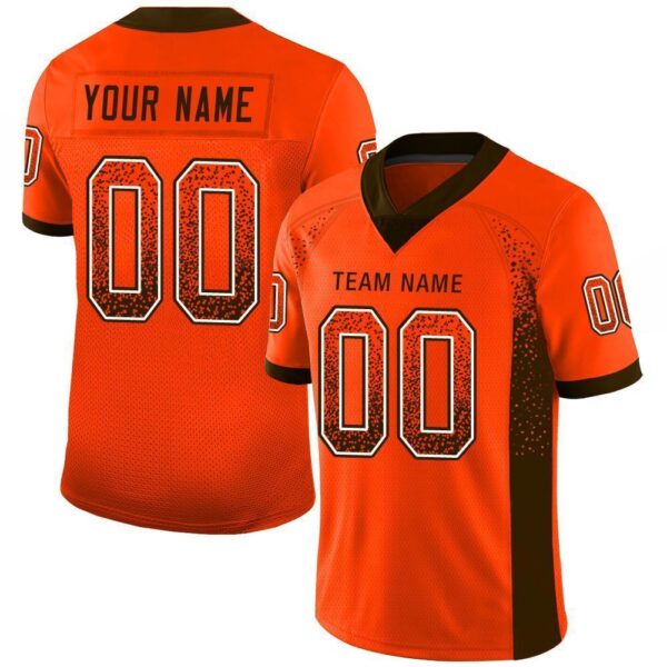 Custom Orange Brown-White Drift Fashion Football Jersey