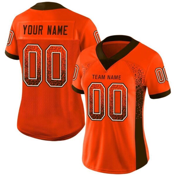 Custom Orange Brown-White Drift Fashion Football Jersey