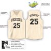 Custom Cream Black V-Neck Basketball Jersey