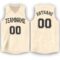 Custom Cream Black V-Neck Basketball Jersey