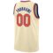 Custom Cream Orange-Royal Round Neck Rib-Knit Basketball Jersey