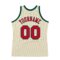 Custom Cream Red-Hunter Green Authentic Throwback Basketball Jersey