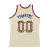 Custom Cream Camo-Royal Authentic Throwback Basketball Jersey