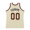 Custom Cream Black-Orange Authentic Throwback Basketball Jersey