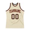 Custom Cream Black-Orange Authentic Throwback Basketball Jersey
